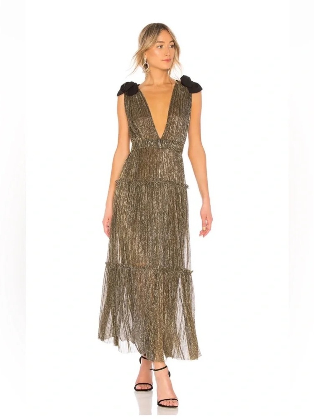 Sabina Musayev Ray Metallic Maxi Dress